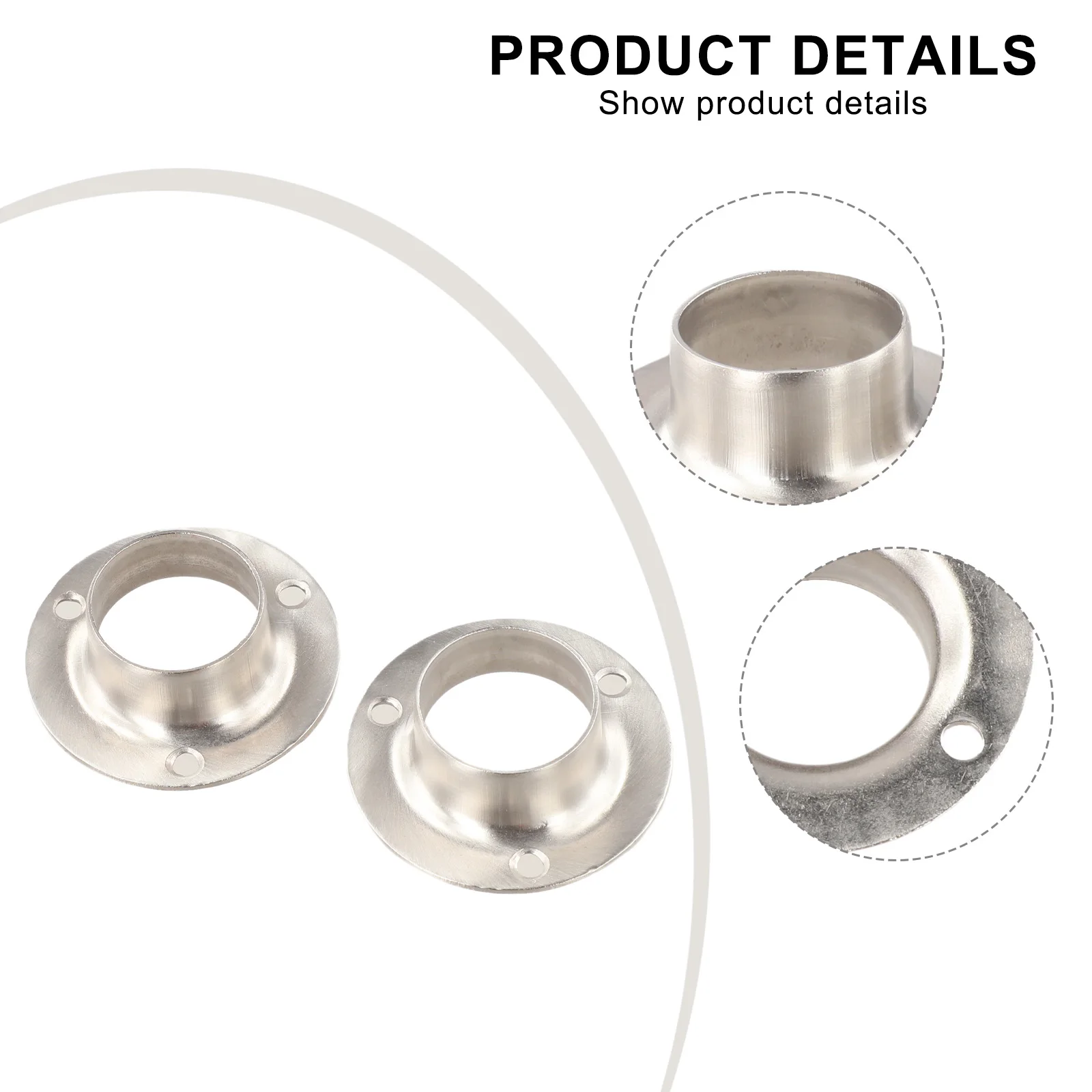Closet Rod Holder RAIL BRACKETS Clothes Furniture Wardrobe Cabinet Pole Wardrobe Replacement Rust-Resistant Stainless Steel
