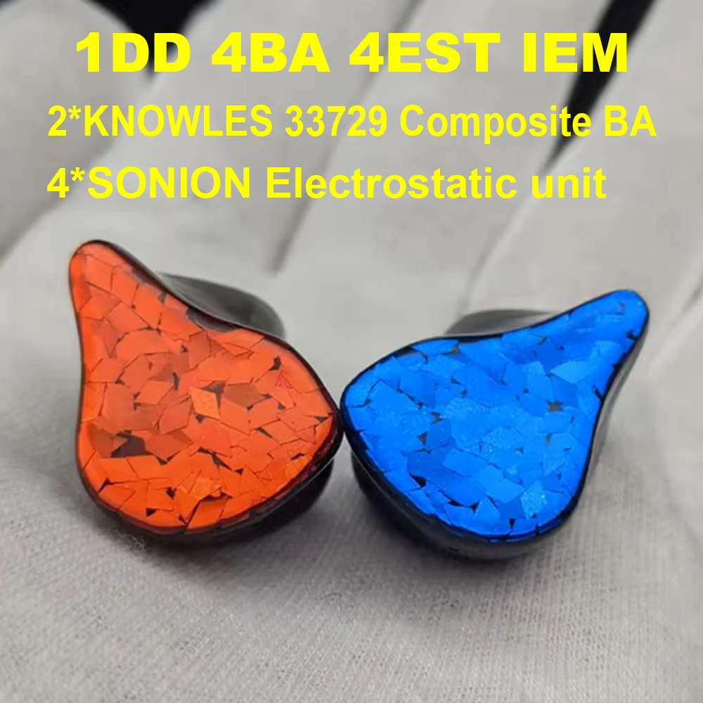 

Electrostatic Earphones Hifi Headphones EST IEM in-ear Monitor Earbuds Hybrid Headphone MMCX IEMs Detachable Cable Wired Headset