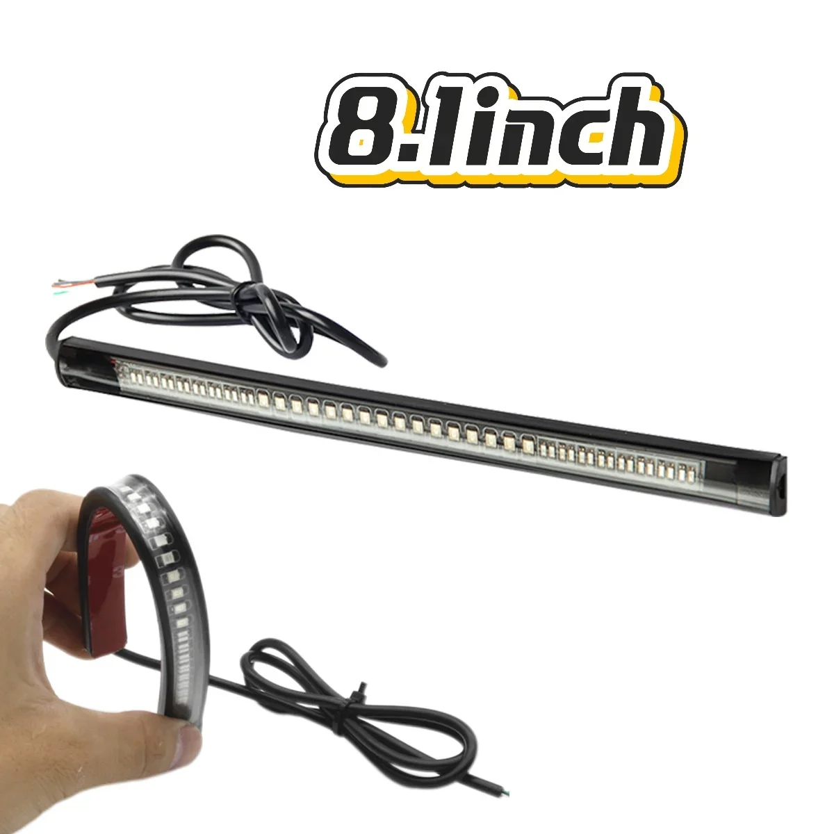 HAOLIDE LED Motorcycle Light Bar Strip Tail Turn Signal Tail Rear Brake Stop Bulb Lamp Brake Light 2835 3014 48 off-road use