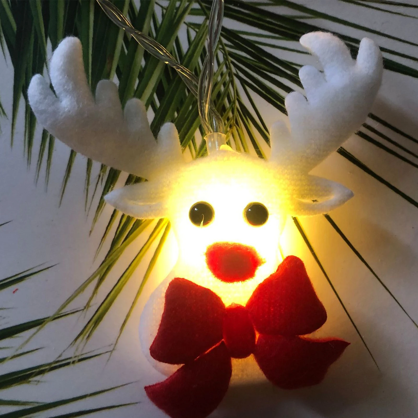 Christmas String Lights 10/20 LEDs Snowman Reindeer Santa Claus Fairy Lights for Christmas Tree Ornament Battery Operated