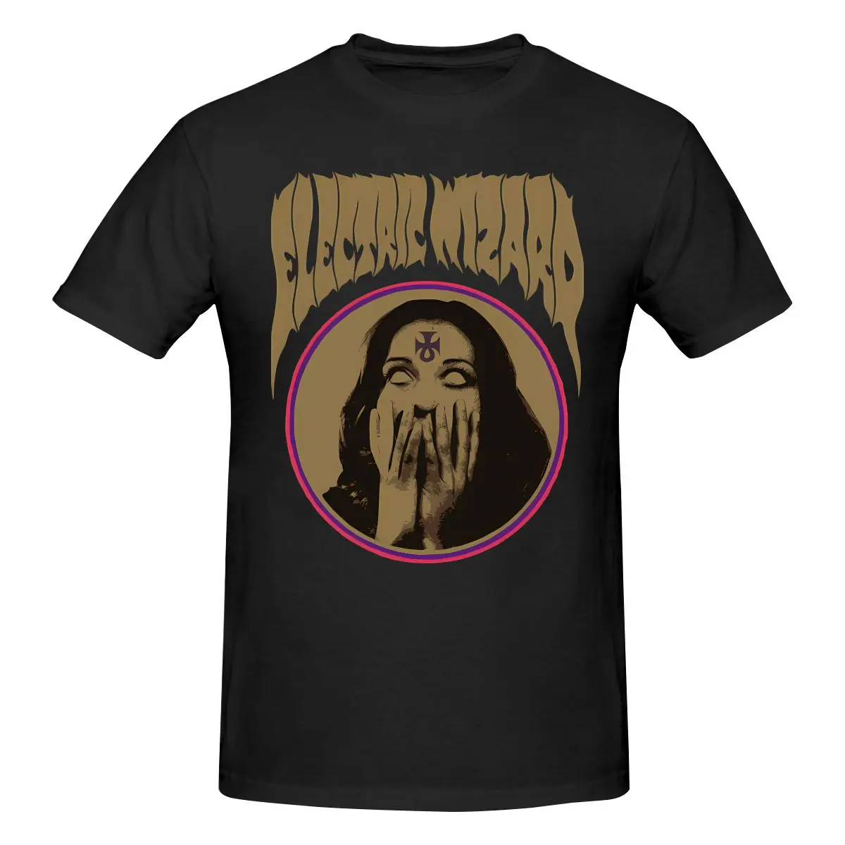 

Мужская футболка с принтом Funny ELECTRIC WIZARD, футболка унисекс, черная