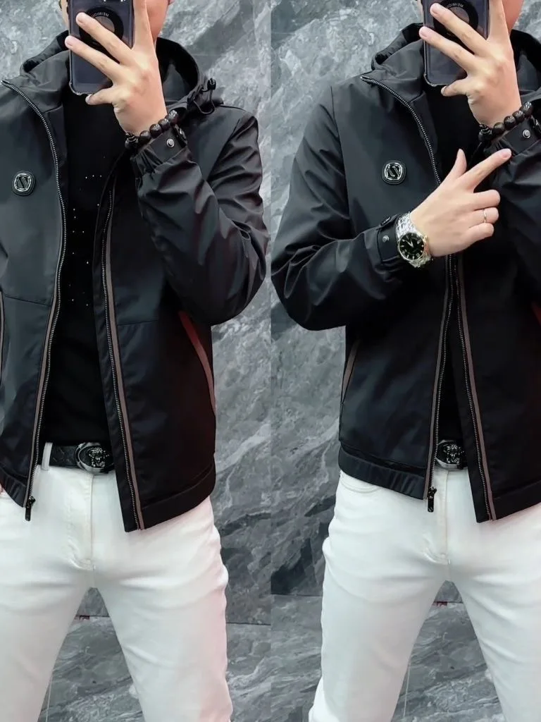 

Мужская повседневная куртка с капюшоном Jaet, осеннее модное однотонное пальто из полиэстера с капюшоном, длинное пальто на молнии Sve