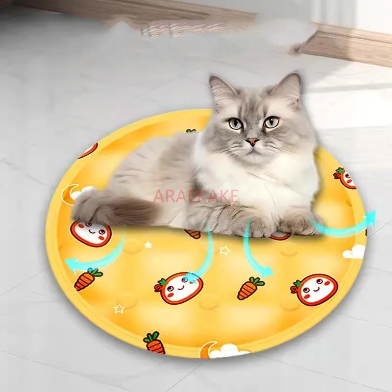 Pet gel round ice pad cool summer cat mat cool heat dissipation moisture breathable dog kennel