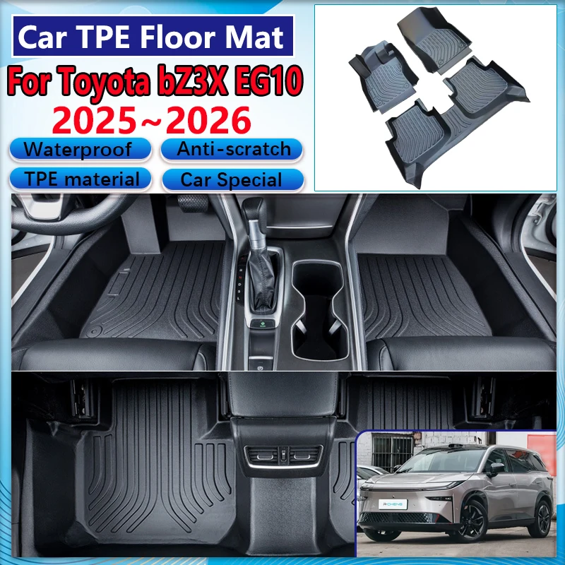 

For Toyota bZ3X Accessories EG10 2025 2026 2027 Car Floor Mat Dirt-resistant Mud Carpet Full LHD Foot Pads Auto Leather Cushion