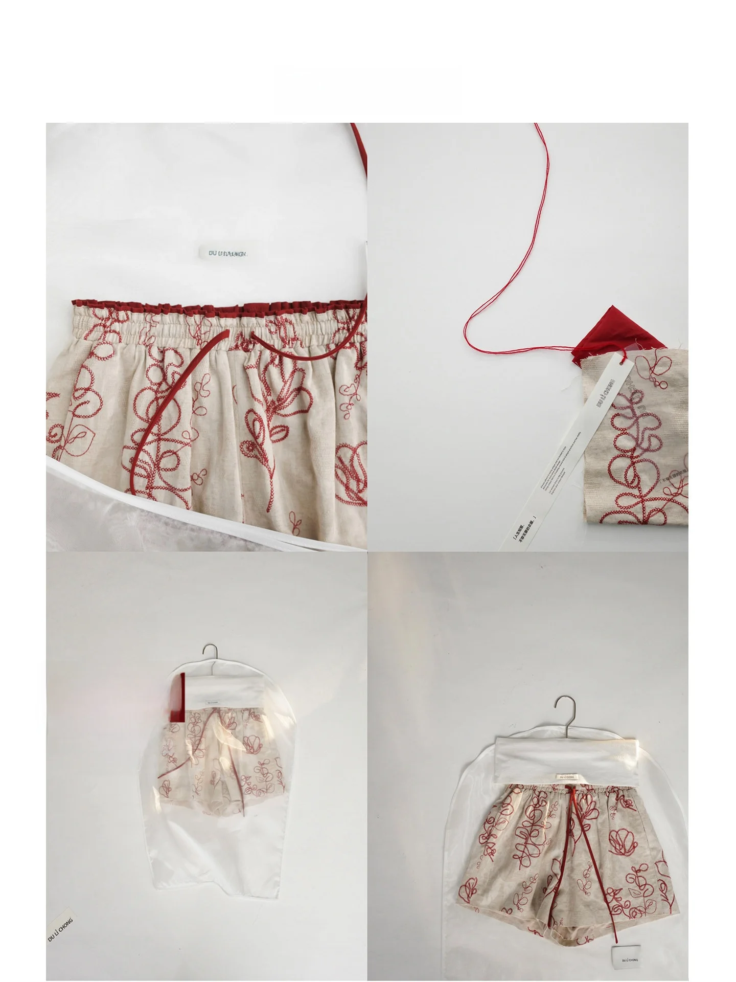 

Spring Field Independent Bug 26ss Хлопково-льняные шорты с контрастной текстурой и цветочным узором, повседневные, укороченные, с эффектом похудения