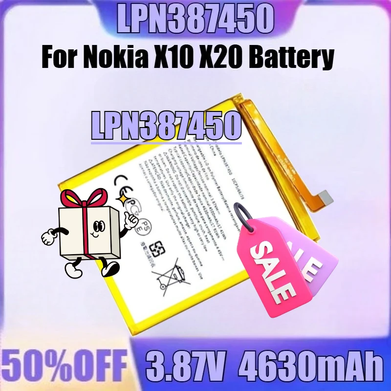 

Для Nokia X10 X20 Аккумулятор N910 XR20 X20 C30 Ta-1341 Ta-1344 Ta-1341 Ta-1344 Новый аккумулятор для телефона LPN387450 CN110 SE681