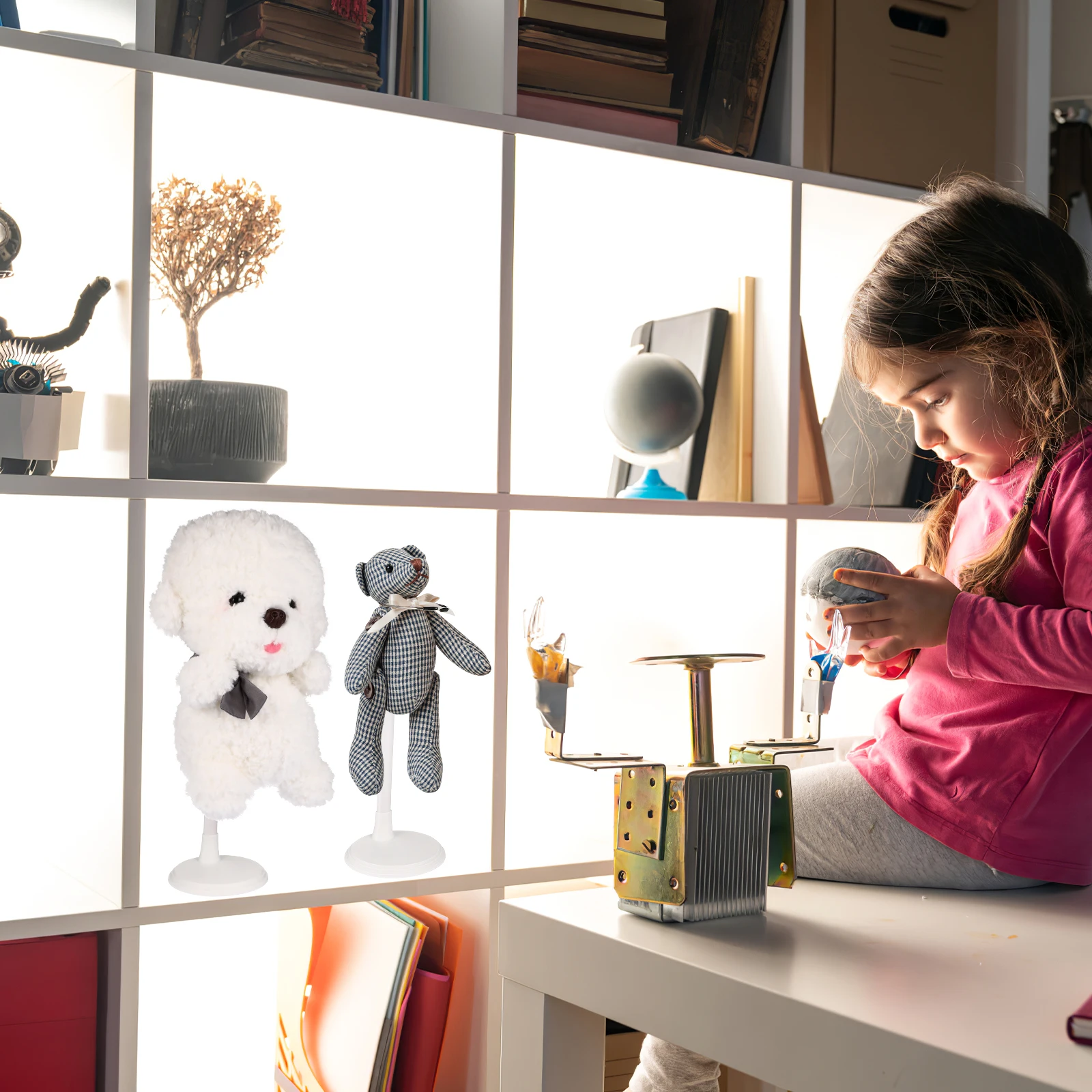 

4 Pcs Standing Display Holder Holders Action Figure Organizers Storage Miniature Baby