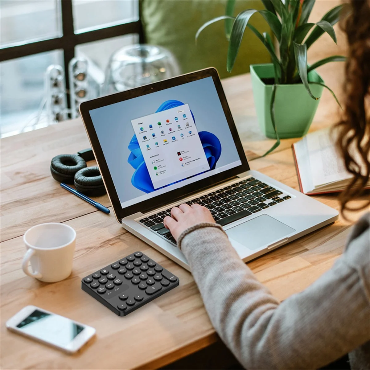 Teclado numérico inalámbrico GOB-oRechargeable con doble Bluetooth, teclado numérico externo de 35 teclas, datos del teclado