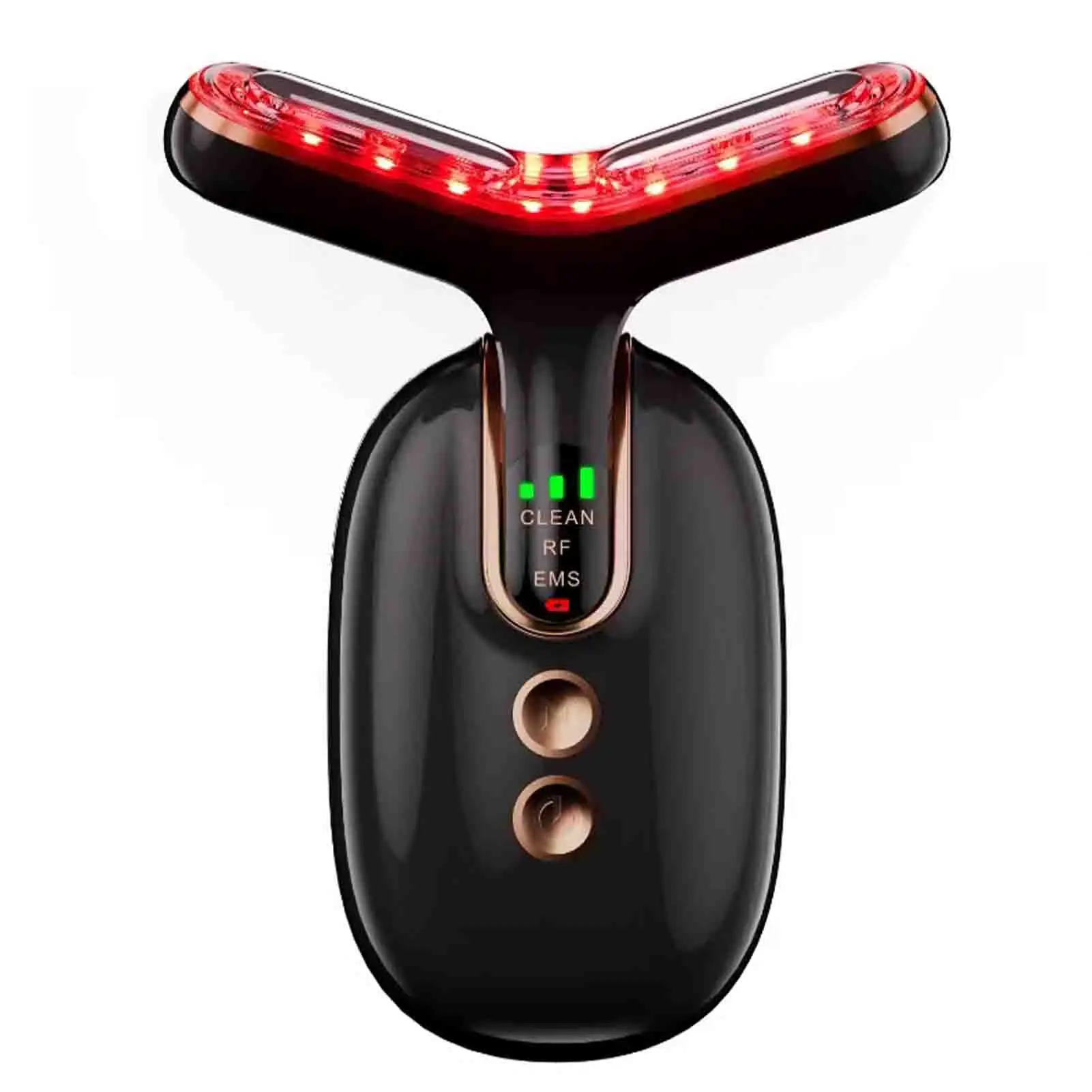 Dispositivo de belleza para el cuello, masajeador multifuncional de microcorriente RF, herramienta de escultura para el cuidado de la piel, regalo para mujer, blanco con Base