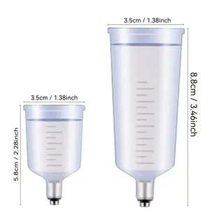 2-Pack Detachable Airbrush Paint Cup Set, 20CC & 40CC refillable cups, lightweight durable, for model DIY, nail & cake art