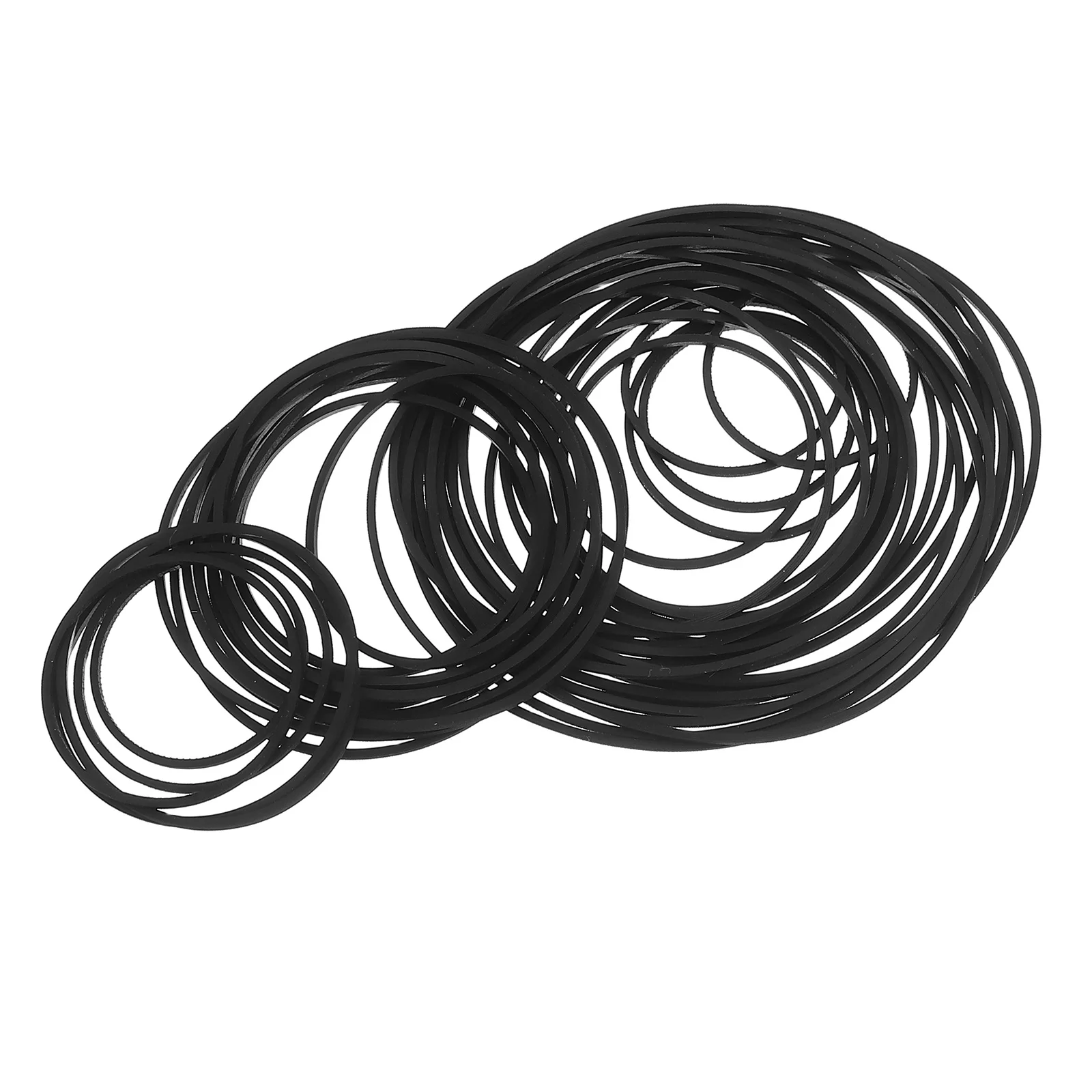 

100Pcs Recorder Rubber Belts 25-70mm Flat Cassette Belt Replacement for Tape Machine Repair Maintenance Turntable Cd Player Dvd