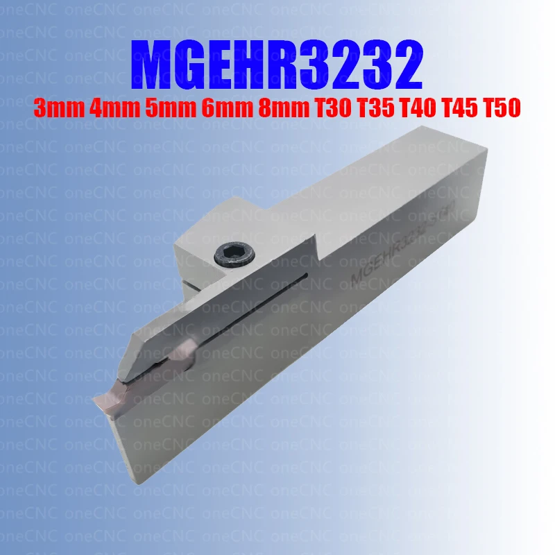 MGEHR 3232 Lengthen MGEHR3232-3 4 5 6 8 T30 T35 T40 T45 T50 External Grooving Turning Tool Holder CNC Carbide Inserts MGMN 32mm