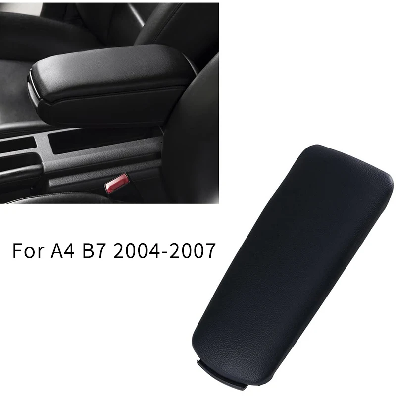 غطاء غطاء وحدة التحكم في الصندوق المركزي لمسند الذراع من الجلد مناسب لأودي A4 B7 2004-2007 (أسود) JAS #4