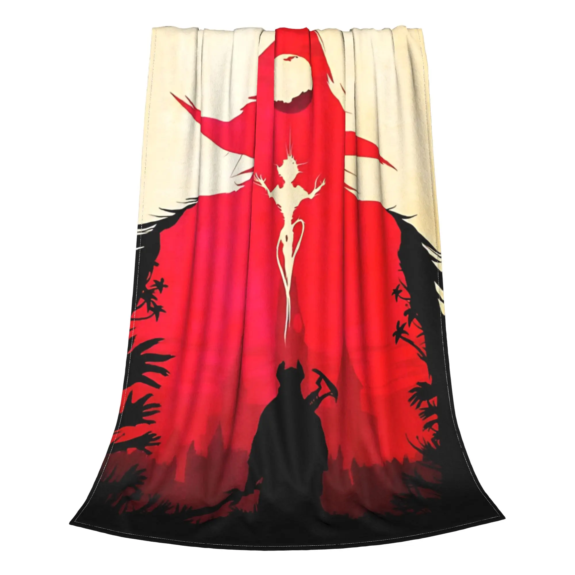 1PC Home Cutecore Dark Fantasy Gothic Bloodborne Blanket Super Cosy Plush Home Living Room Sofa Halloween