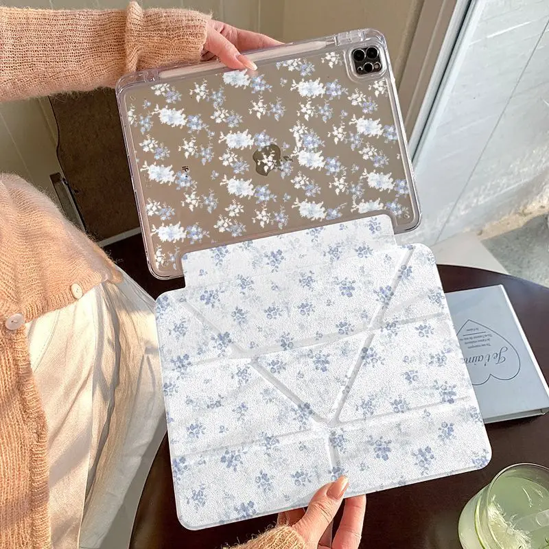 

Cover Pencil Holder Funda for Ipad Case 10th Gen 10.2 7th 8th 9th Ipad 2017 10.5 Inch Air6 5 4 Pro 11 2nd 3rd 4th Ins Flower