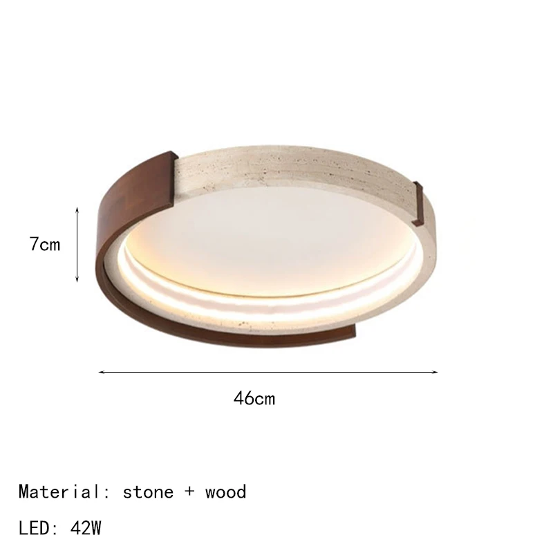 Novelyt Natuursteen LED Plafondlamp 46 cm Dimbaar Donker Hout Salon Slaapkamer Eetkamer Verlichtingsarmaturen Dropshipping