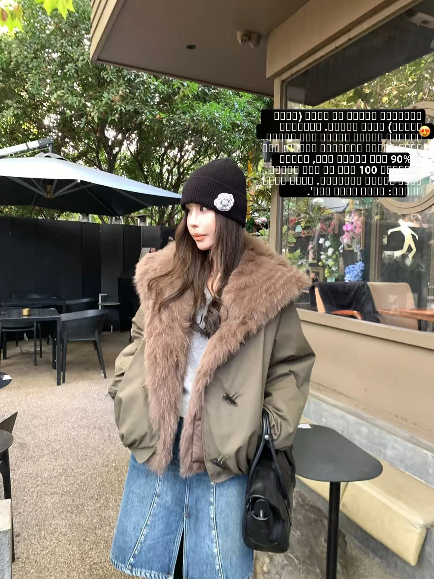 

Moonlight Rong Fur Collar down Jaet Commuter Sle Thiened Long Sve Women's Coat Warm round Ne No Hat