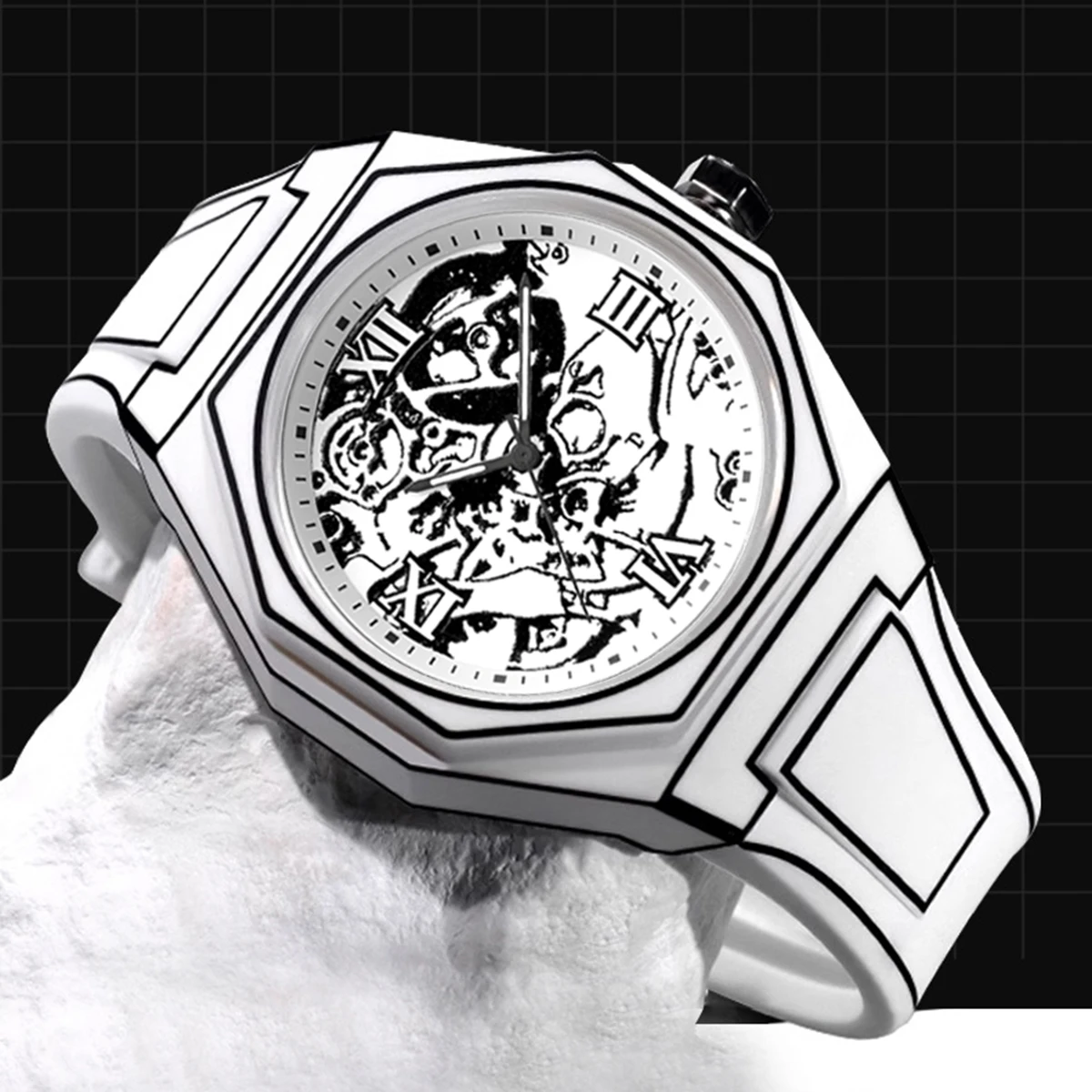 

Top Brand Waterproof Relojes Para Hombres Luxury Quartz Watches Men Black White Classic Anime Line Style Patterns Watch For Men