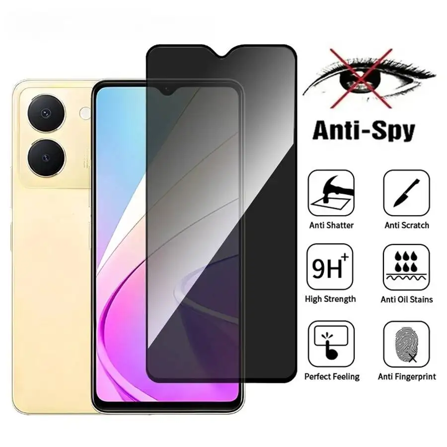 

Vivo Y56 V2225 Anti Spy Privacy Tempered Glass Protector Compatible For Vivoy56 Full Cover Screen Phone Film