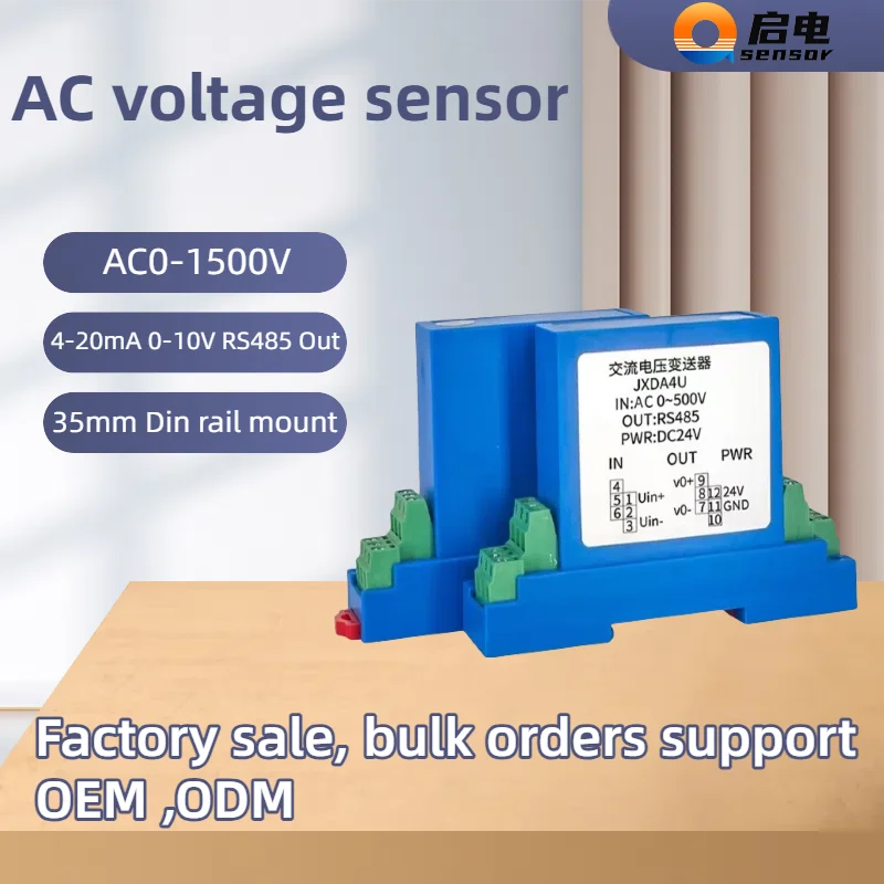 

AC DC Voltage Sensor Transducer Hall Voltage Transmitter AC50V 75V 100V 4-20mA 0-10V RS485 output