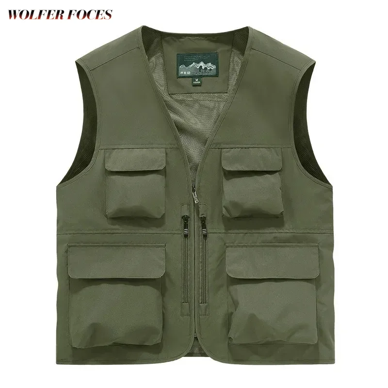 

Vest Plus Size Outerwear Work Men Working Multi-pockets Sleeveless Jacket Multi-pocket Hunting Tactical Lightweight Large Men's