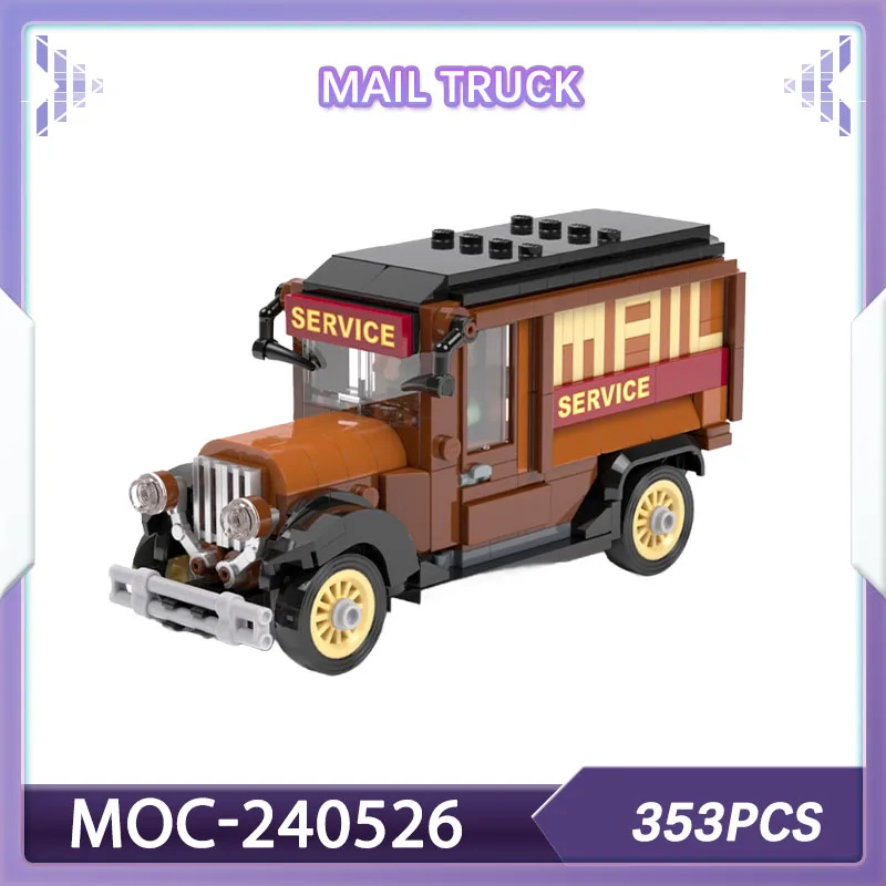 

Набор строительных блоков, модель почтового грузовика MOC-240526 Спортивный автомобиль для взрослых, кирпичи Speed Champions, Рождественский подарок