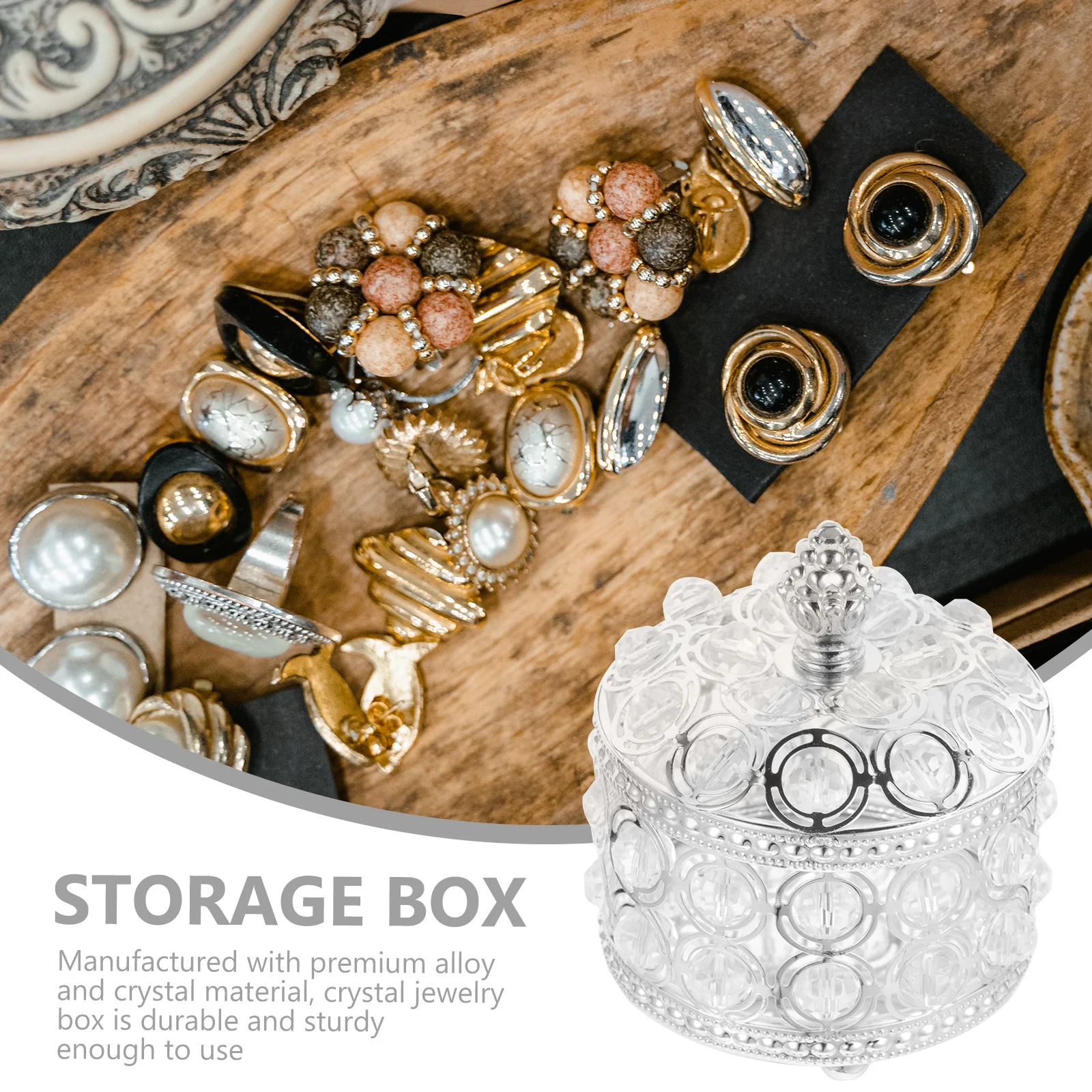 

Jewelry Storage Box Necklace Boxes Boxs Organizing Case Crystal Organizer Dressing Table Travel
