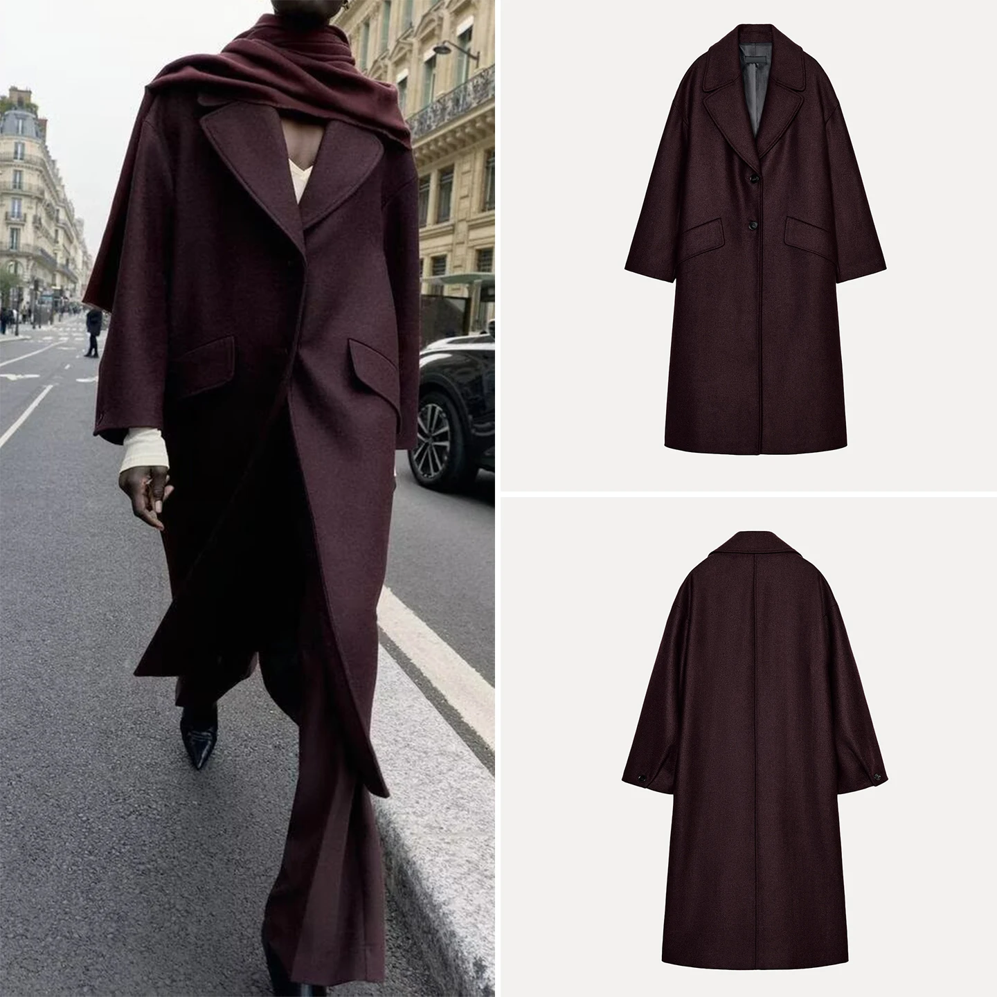 

Z 2025 New Faion Personali Large Coat Outerwear Long Super Size Ele Lady's Woolen Jaet Chinese Brand
