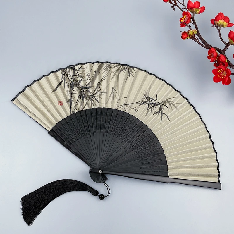 Fan, ancient style folding fan, ink wash style, men and women's ancient Hanfu, small national style folding fan, summer portable