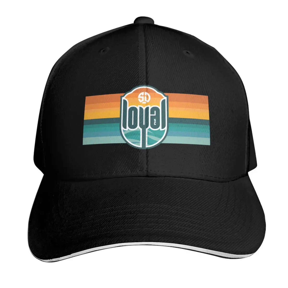 San Diego Loyal Striped Tee Baseball Cap Summer Beach Travel Streetwear Hip Hop Trendy Vintage Retro Embroidered