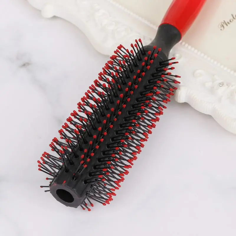 Rollo plástico para mujeres y niñas, peine redondo para rizado, cilindro, flor pera, redondo, envío directo