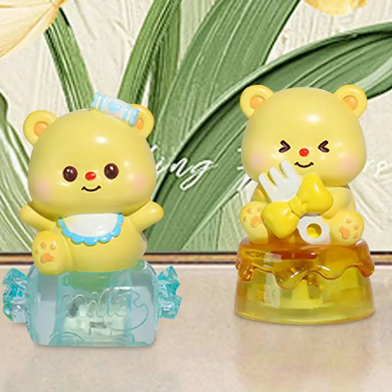 Bear Figures For Kids Creative Tiny Butter Bear Resin Sculptures Tabletop Animal Resin Statue For Bedroom Home Desk Children's