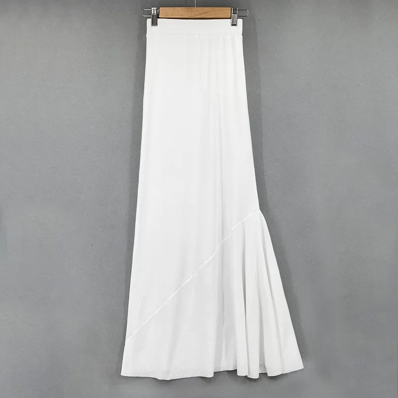 프렌치 스타일 레트로 하이웨이스트 피쉬테일 하프 스커트 여성용 2026 봄 여름 신상 슬림 힙커버 롱 스커트