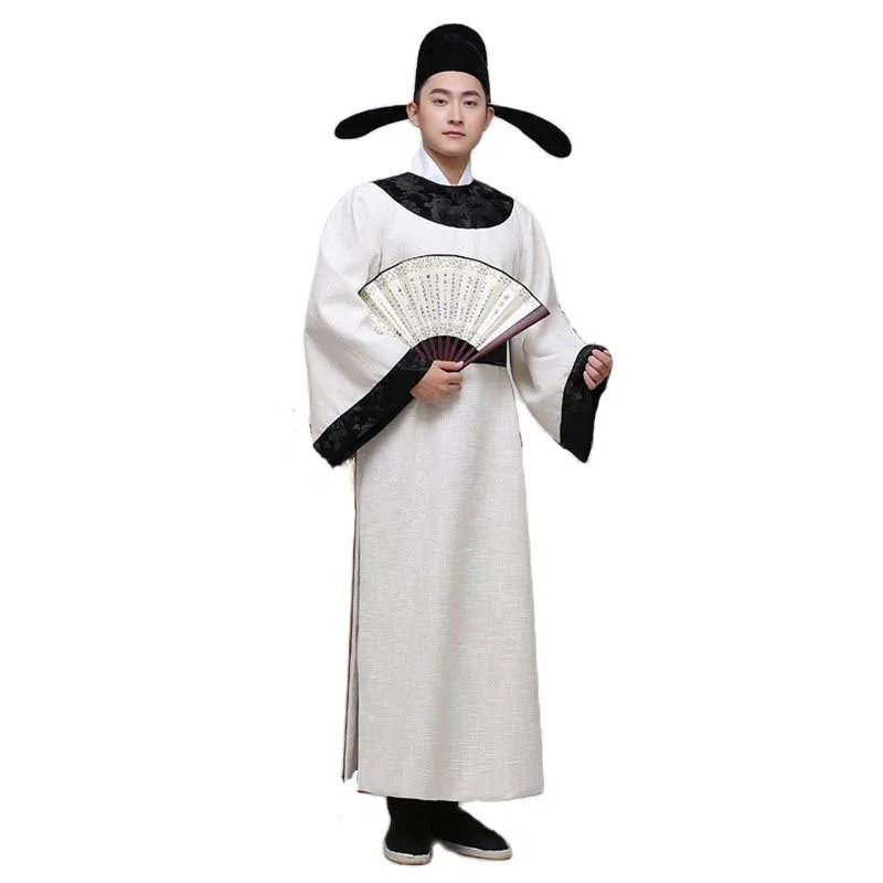 

The Ancient Famous Poet Li Bai Clothing Tang Dynasty Scholar Costume Chinese Traditional Men Gown TV Film Stage Wear