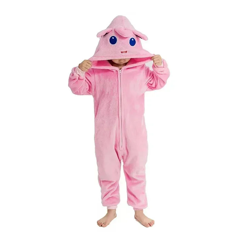 TAKARA TOMY Flannel Jigglypuff Onesie Kigurumi Kids Cosplay Costume Children Pajamas Christmas Zipper Halloween Gift