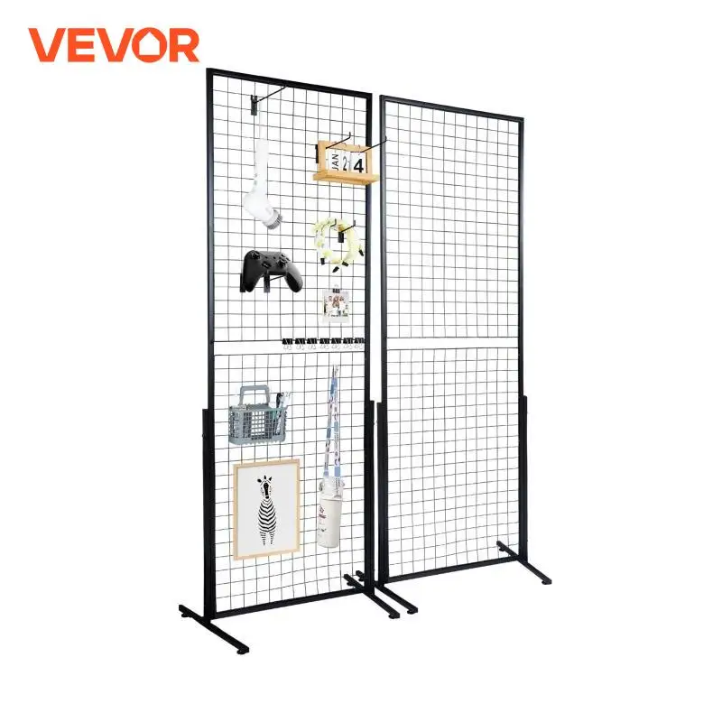 VEVOR Grid Wall Panels Tower Wire Gridwall Display Racks Double Side Gridwall Panels for Art Craft Shows Retail Display W/ Hooks