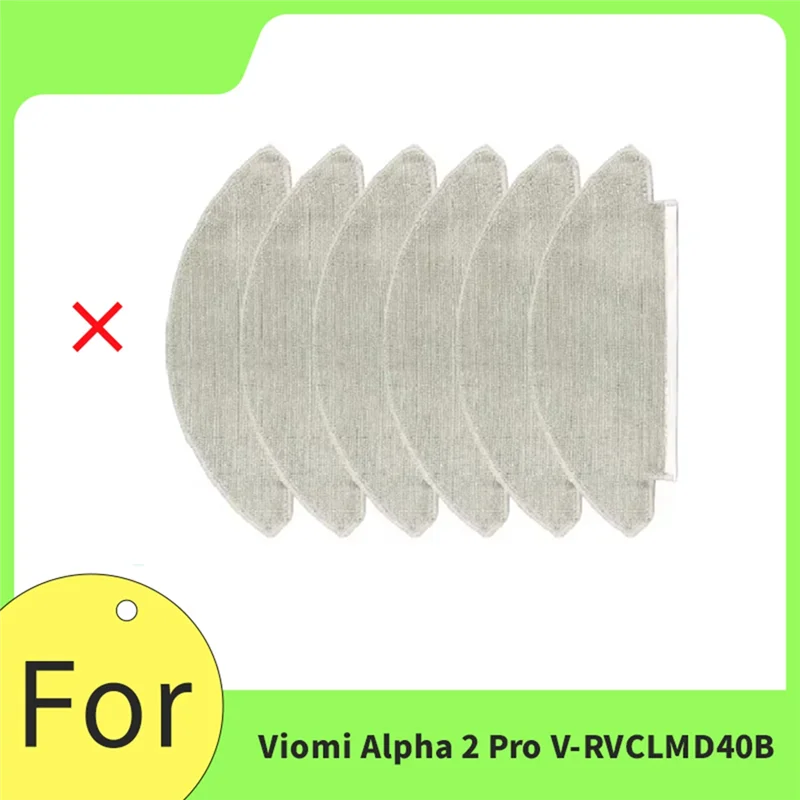 A02V-6 PCS Mop Pad For Viomi Alpha 2 Pro V-RVCLMD40B Sweeping Machine Accessories Mop Pads Replacement Spare