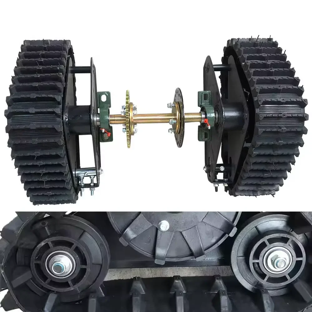 

Trailer Trolley Universal Assembly Pedal Push Trailer Kart UTV Trolley Four Rear Wheels ATV Snow Sand Snowmobile Track