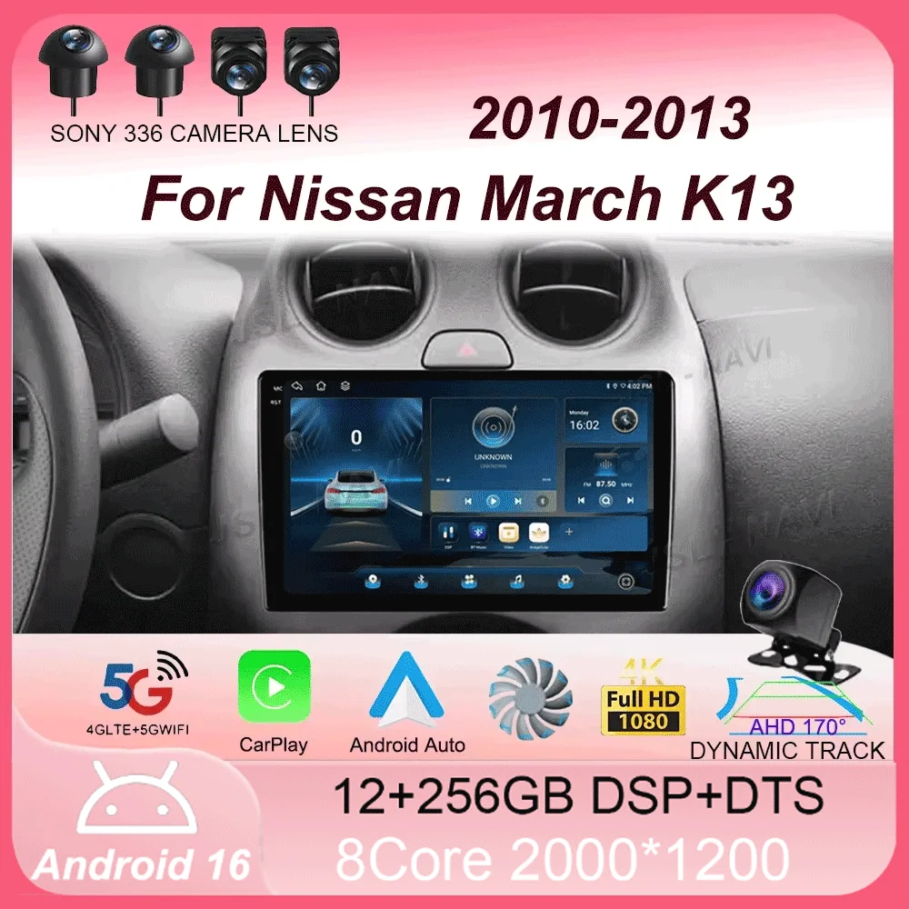 

Android 16 For Nissan March K13 2010 - 2013 QLED Screen Car Radio Multimedia Video Player Navigation stereo GPS 2 din DVD