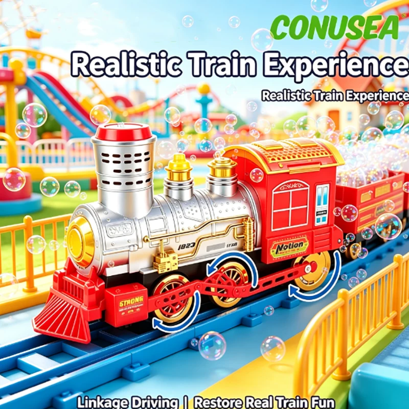 RC Bubble Blowing Train 2.4G Wireless Children's Electric Classical Train Automatic Bubble Bubble Machine Christmas Gifts