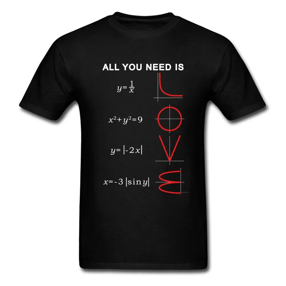 Geometric Algebra Equation Graph Printed Tshirts A Ll You Need Is Love Math Science Problem Black Fashion Summer Casual Tee