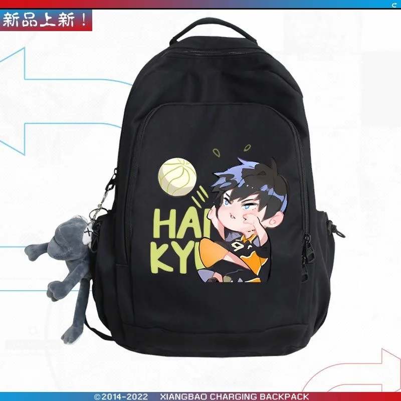 Anime Hinata Shoyo Haikyuu Print Backpack Teenarges Schoolbag Men Women Fashion Outdoor Shoulder Laptop Travel Bags Mochila+Toy