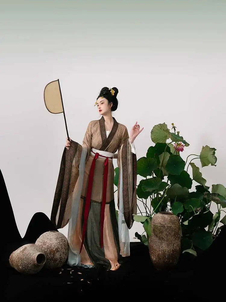 魏晋風[酔酒不滅の家]復元された南北朝時代の漢服女性用大袖ルージャケット