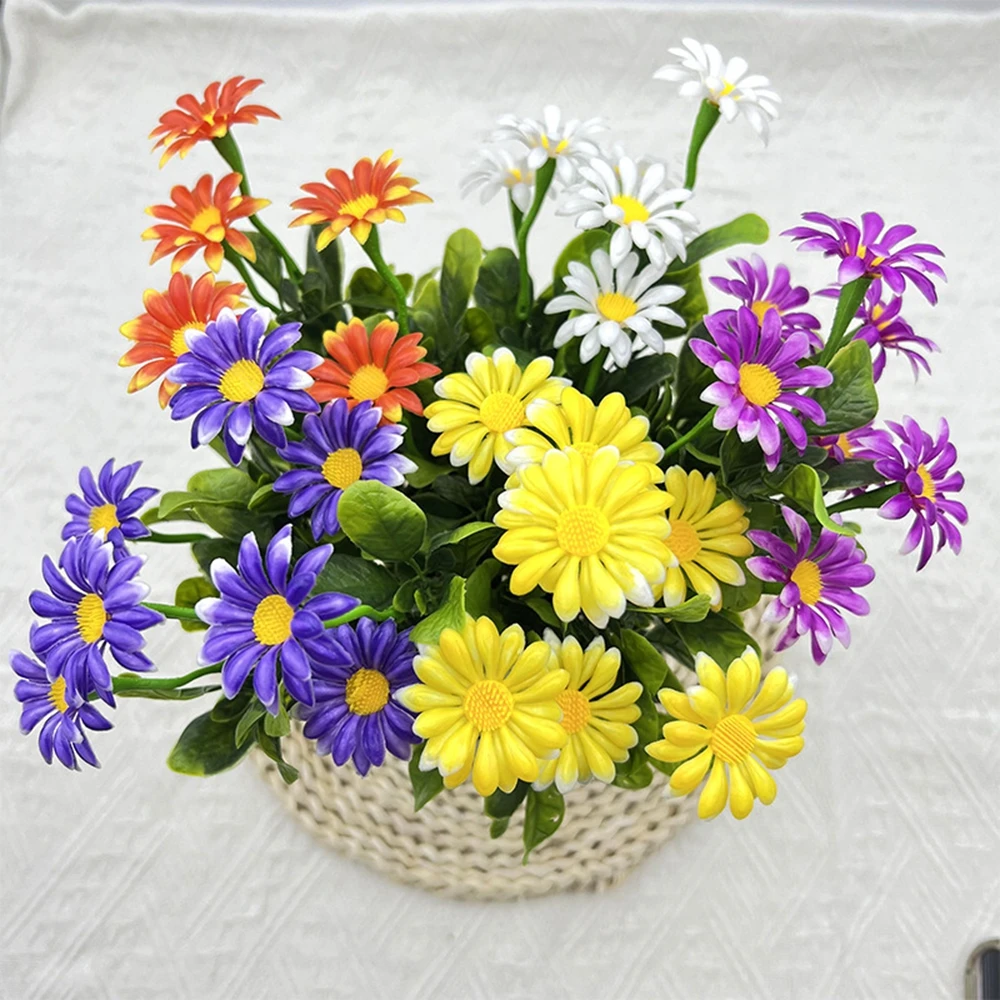 1pc Künstliche Blumen Gefälschte Pflanzen Seide Gänseblümchen Hochzeit Kranz Hause Zimmer Tisch Dekor Festival Outdoor Hof Sammelalbum Diy Zubehör