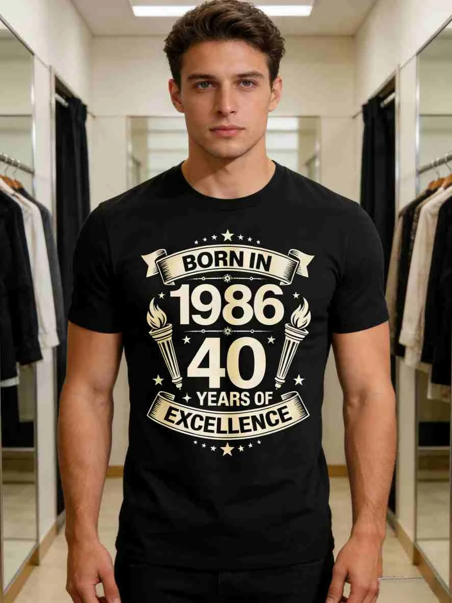 

Футболка на 40-летие в подарок на день рождения 40 лет быть потрясающим рождения в 1986 году, футболка с короткими рукавами в стиле Харадзюку, топы из 100% хлопка с графикой