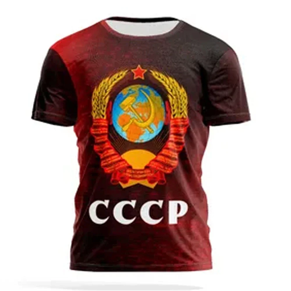 قميص رجالي مطبوع ثلاثي الأبعاد بأكمام قصيرة مطبوع عليه علم روسي وأكمام قصيرة مقاس كبير مريح ومريح وجيد التهوية كاجوال سريع الجفاف #2