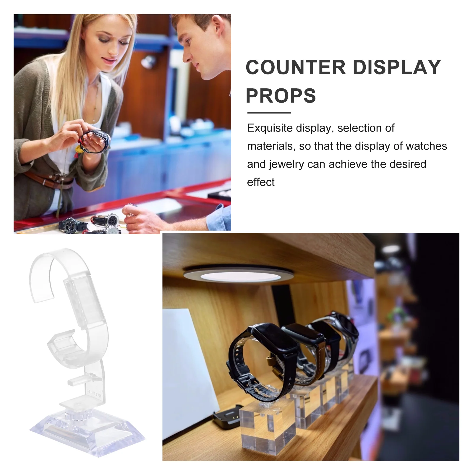 Assista Display Stand para Jóias, Pulseira Titular, Monitor Rack, Abs para Suportes de Anel, 10 Pcs