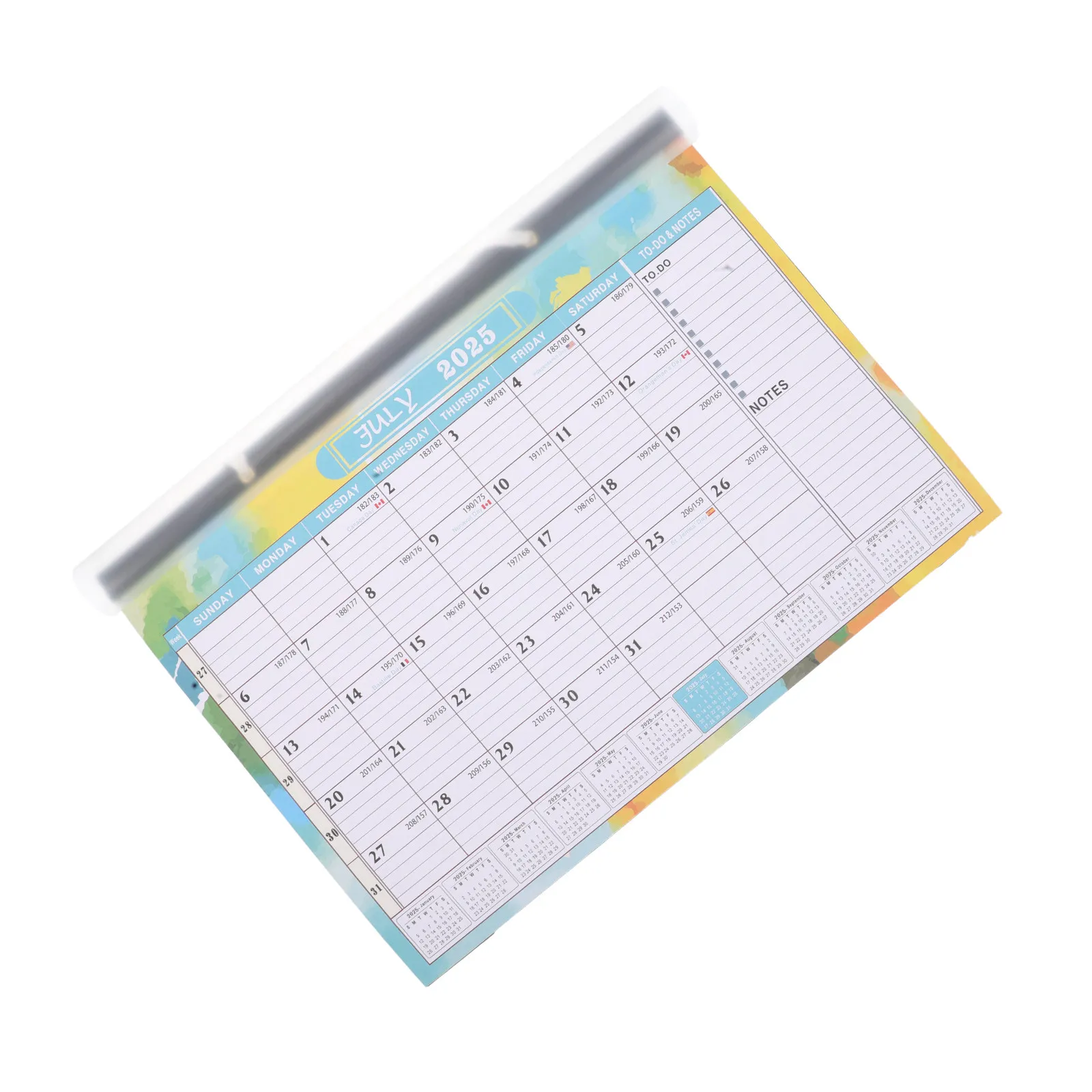 

Настенный календарь на английском языке, стильный дизайн, 2025.7-2026.12, большой формат, гладкая поверхность для письма, для офиса, дома, школы, планирования.