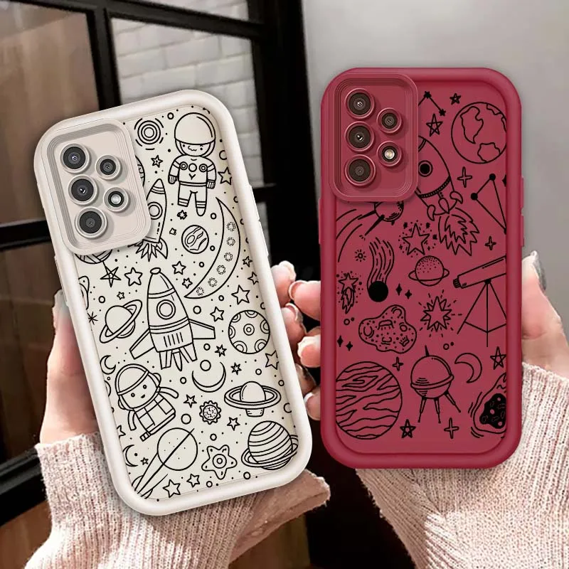 

Astronaut Space Art Popular For Samsung A71 A52 A51 A34 A33 A22 A16 A15 A13 A04 A06 Note 20 Ultra 5G Eye Ladder Phone Case
