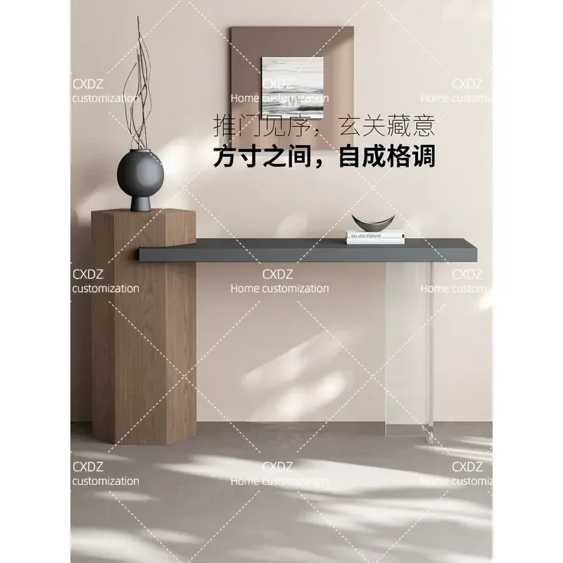 2026 New Light Luxury High End Entryway Console Table Against Wall Acrylic Entrance Platform for Corridor Aisle Hallway Decor